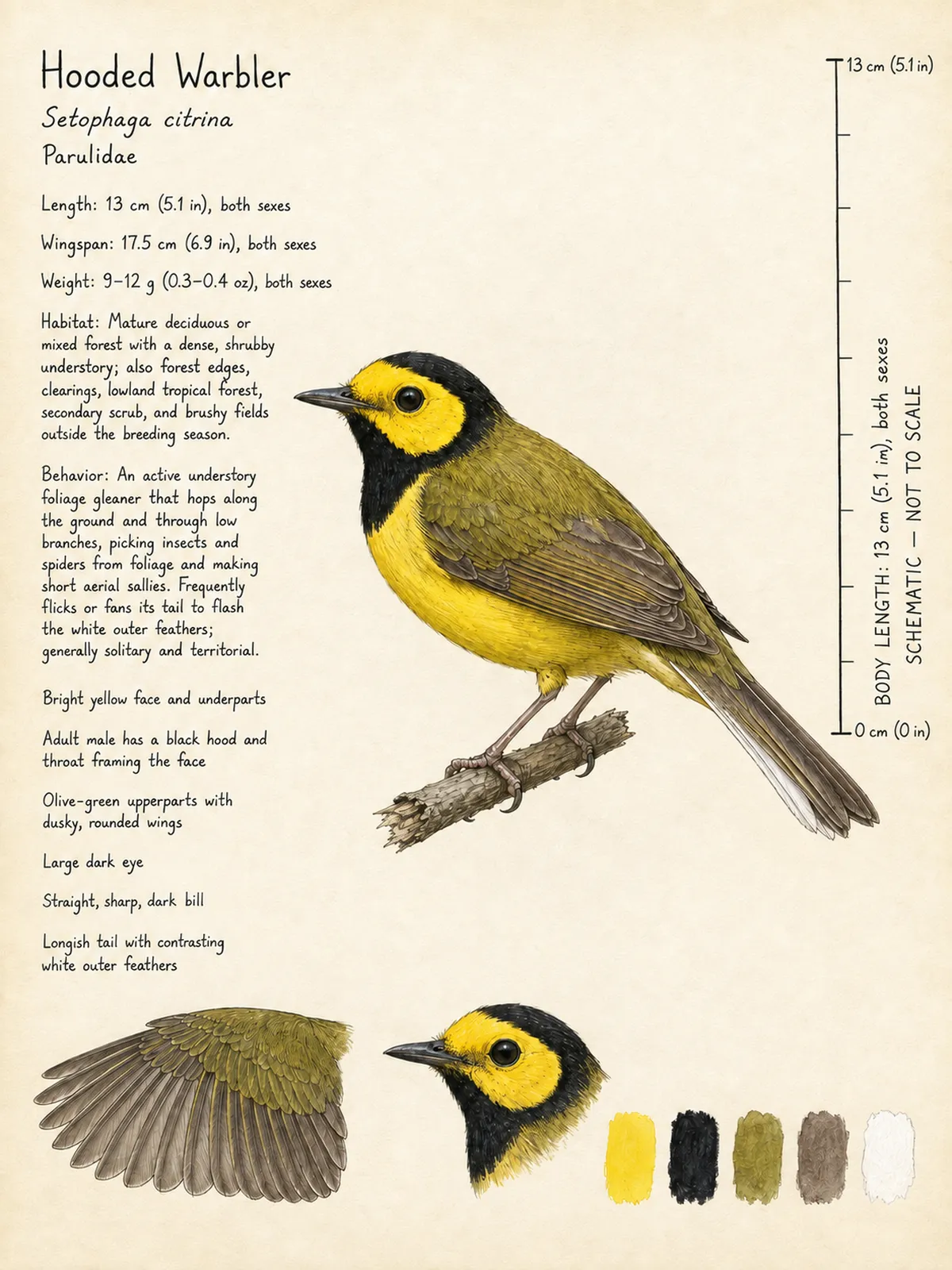 Field-journal plate: Hooded Warbler