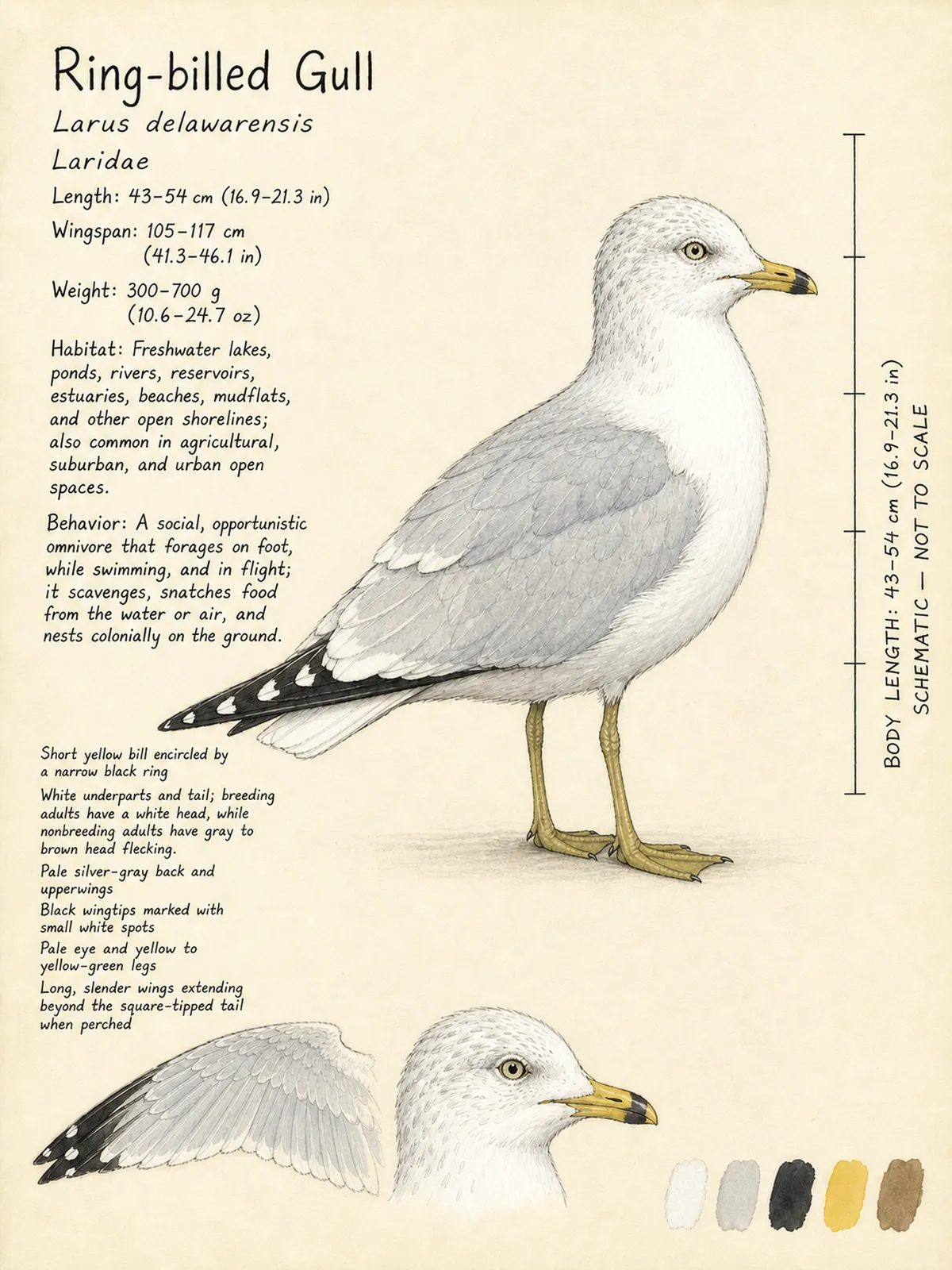 Field-journal plate: Ring-billed Gull